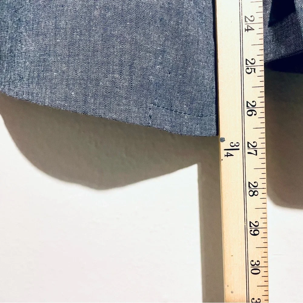 NWOT J.‎ Crew Blazer 100% Cotton Structured Chambray Like Material Grey Blue 00